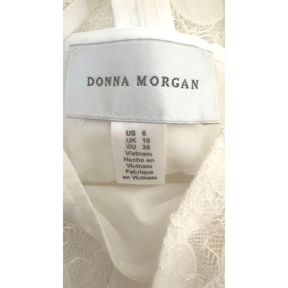 Donna Morgan Size 6 White Lace Polka Dot Sleeveless Shift Dress - Picture 3 of 15